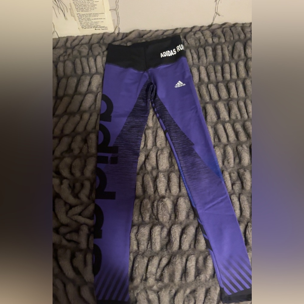 Rare Adidas Black and Purple Active Leggings